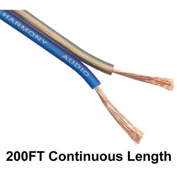 Harmony Audio 16 Gauge CCA Car Home Stereo Blue Speaker Wire Cable 200 Feet New