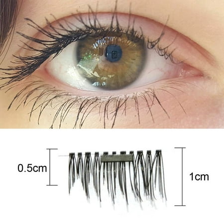 3D Magnetic False Eyelashes by Dazone, 0.2mm Ultra-thin Reusable Glue-free Fake Eyelashes(1 Pair 4