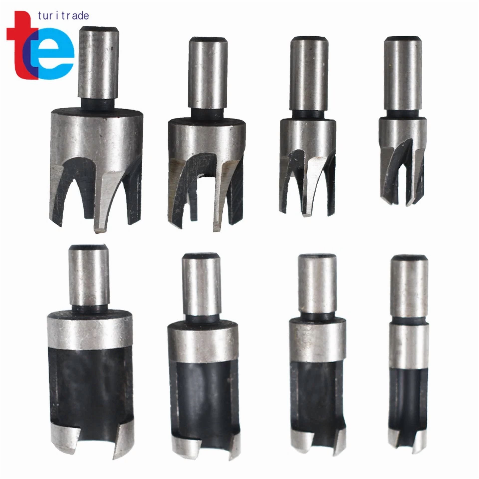 ZYLER- Carbon Steel Wood Plug Hole Cutter Dowel Maker Cutting Shank Drill Bit Set 8 Pcs