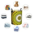 thumbnail image 6 of Balery Yellow Mandala Round Laundry Basket with Handles Waterproof Freestanding Laundry Hamper for Clothes Toys in the Dorm and Family-Small, 6 of 8