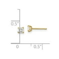 thumbnail image 2 of Finest Gold 14K Yellow Gold 3 mm Square CZ Post Earrings, 2 of 2