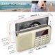 thumbnail image 2 of Mini radio de bolsillo portátil con linterna LED, altavoz de radio digital compatible con tarjeta Micro Sd/TF/USB, escaneo y ahorro automático, batería recargable de 600 mAh, 2 of 4