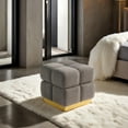 thumbnail image 6 of Furniture of America Vena Modern 18" Boucle Fabric Square Storage Stool, Charcoal, 6 of 13
