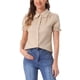thumbnail image 1 of INSPIRAR CHIC Blusas de Algodón con Cuello Peter Pan y Botones Vintage para Mujeres en Color Caqui Talla L, 1 of 5