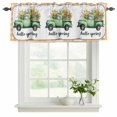 thumbnail image 2 of Hello Spring Valances for Windows, Decorative Rod Pocket Window Valance Curtains, Easter Flowers Green Truck Floral Orange Plaid Short Curtain Drapes for Kitchen/Living Room, 2 Panels, 42" W x 12" L, 2 of 8