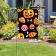 thumbnail image 5 of Halloween Pattern with Candy Elements Double Sided Garden Flag Decorative Weather Resistant Yard Flag, Large DIY Vertical Flag for Farmhouse Patio Lawn, 28x40 Inch, 5 of 6