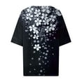 thumbnail image 4 of Xdegoge Short Sleeve Womens Tops Plus Size V Neck T Shirt Floral Printed Summer Tunic Tops Oversized Loose Fit Boho Tshirts Trendy Dressy Casual Blouses Flash Deals Past Orders At Walmart, 4 of 5