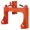 Orange, variant on 【Fathersdaygift】GARVEE 3 Point Quick Hitch, designed for tractors with a robust 3000 lbs lifting capacity. Available in vibrant colors, it's perfect for efficient and reliable agricultural tasks.