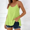 thumbnail image 4 of Stichou Womens Tank Tops Summer Casual Sleeveless Camisole Loose Fit V Neck Spaghetti Strap Cami Shirts Fluorescent Green M, 4 of 8