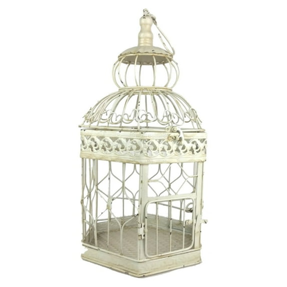 18 Inch Antique White Decorative French Style Bird Cage