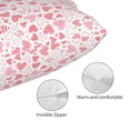 thumbnail image 4 of KLL Cute Hand Drawn Hearts Pillow Covers Envelope Closure,Super Soft and Cozy Fuzzy Fleece Pillow Case Cover 16"x24", 4 of 7