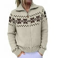 thumbnail image 2 of Winter Sweaters for Women Color Blocked Fair Isle Knit Sweater With Long Sleeves Ugly Christmas Sweaters, 2 of 4