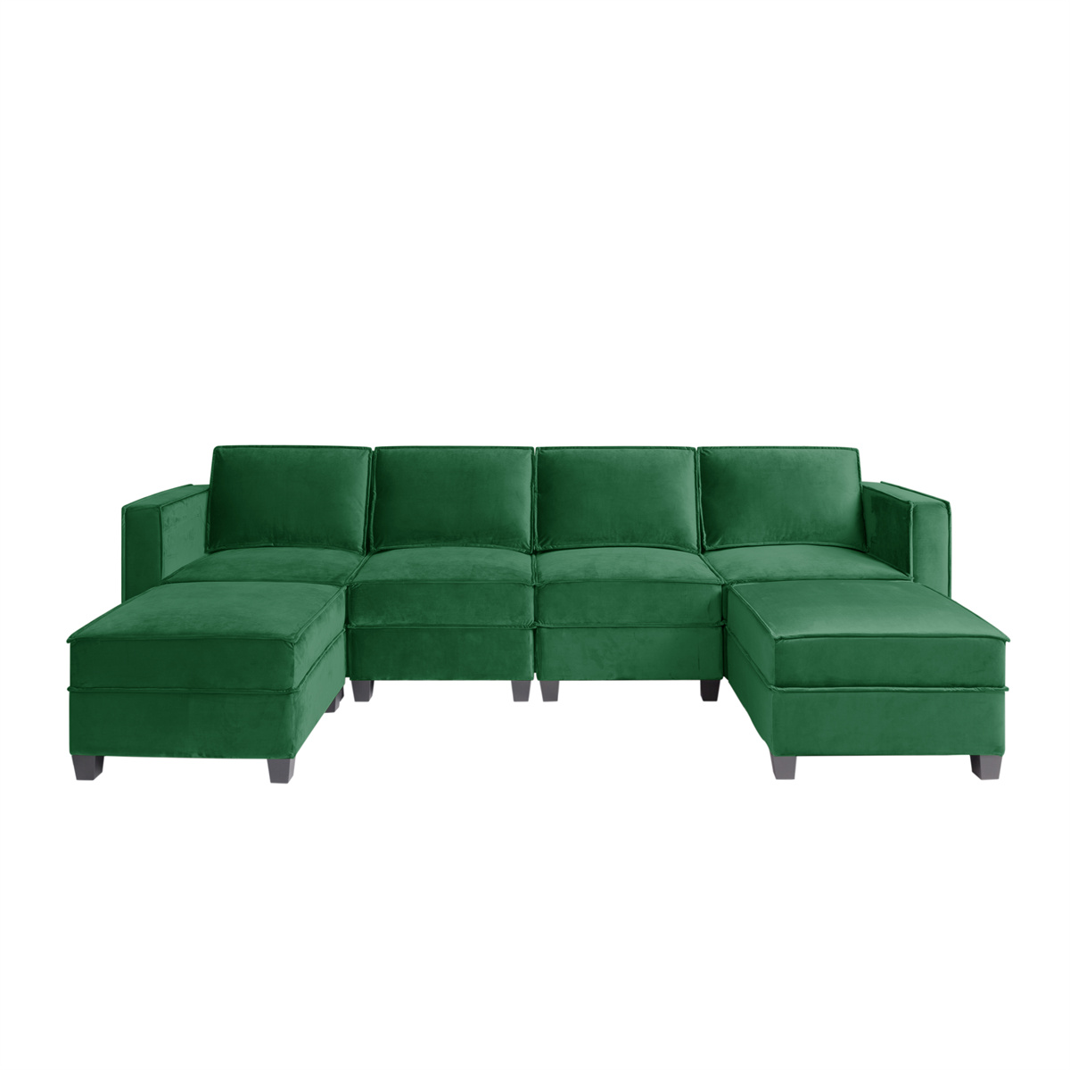 Convertible Sectional Sofa Bed, 114.5” Square Arm Sectional Sofa L