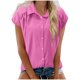 thumbnail image 1 of Camisas de Manga Larga para las Mujeres de Ajuste Suelto de las Mujeres de Algodón de Lino Blusa Casual Cuello en V, Poliéster, 1 of 7