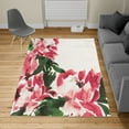 thumbnail image 2 of Floral Turkish Area Rug, Flowers in Watercolor Style Effect Illustration of Peonies Spring Inspired Print, Soft Carpet for Living Room Decor with Distressed Look, 6.6' X 9.6', Dark Coral, by Ambesonne, 2 of 4