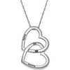 Personalized Planet Sterling Silver Double Heart Necklace