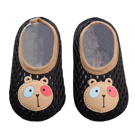 

ZCFZJW Cute Cartoon Pattern Baby Floor Socks Summer Toddler Kids Boys Girls Anti-Slip Slipper Shoes Home Indoor Soft Soled Shoes Socks Z06-Black 6-12 Months