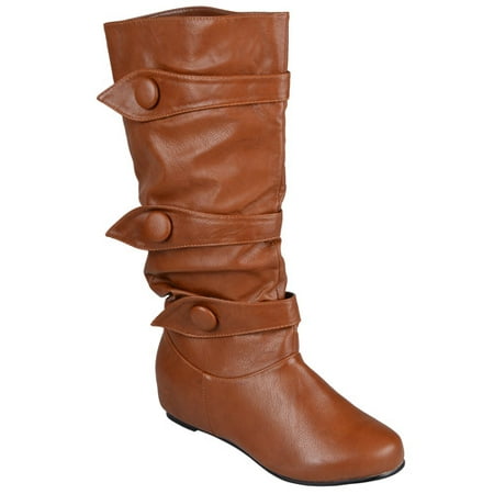 Brinley Co. Women Button Trim Wide Calf Boots