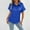 Blue, variant on Karight Women's Silk Short Sleeve Shirts Satin Casual Blouses Button Down Tops for Women