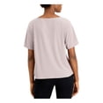 thumbnail image 2 of ALFANI Womens Ivory Metallic-panel Short Sleeve Scoop Neck T-Shirt Size: XL, 2 of 4