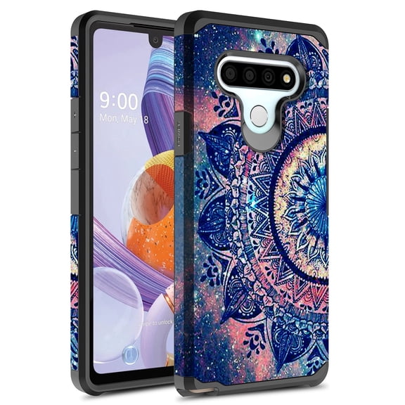 LG Stylo 6 Case, KAESAR Slim Hybrid Dual Layer Shockproof Hard Cover Graphic Fashion Cute Colorful Silicone Skin Cover Armor Case for LG Stylo 6 (Mandala)