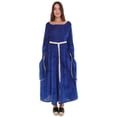thumbnail image 6 of HPO Adult Women's Lady Guinevere Medieval Renaissance Costume | Blue Cosplay Costume, 6 of 7