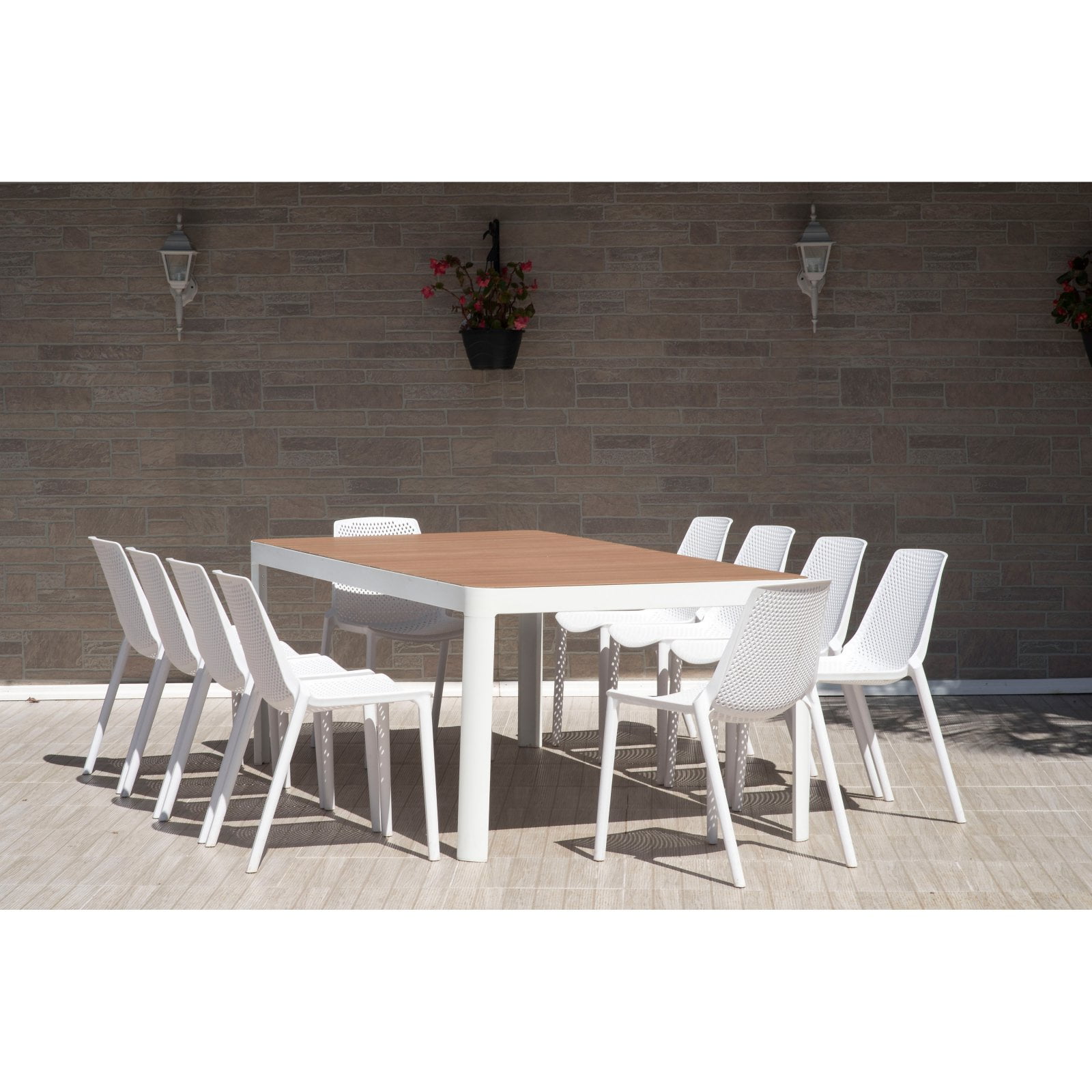 Amazonia Positiano 11 Piece Rectangular Patio Dining Table Set