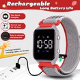thumbnail image 3 of Kids Digital Watch for Boys Girls Sports Watch with Alarm, Stopwatch, Calendar, Pedometer,Waterpoof Watch with Nylon Band Gifts for Kids, 3 of 7