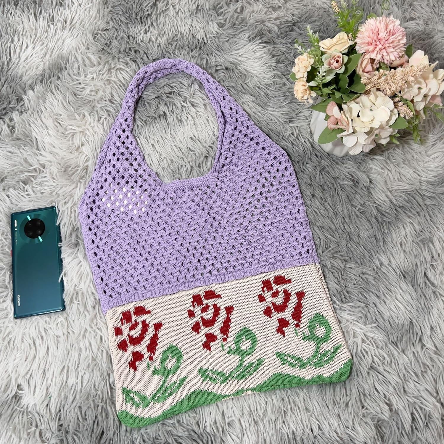 Kukuzhu Fairy Tote Bag Aesthetic Tote Bag Y2k Bag Tote Bag Aesthetic Y2k Crochet Tote Bag Aesthetic