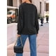 thumbnail image 4 of Blusas de Larga para Mujer, con Cuello Redondo Plisado, Informales, de Negocios, Ropa de Moda. Negro S, 4 of 6