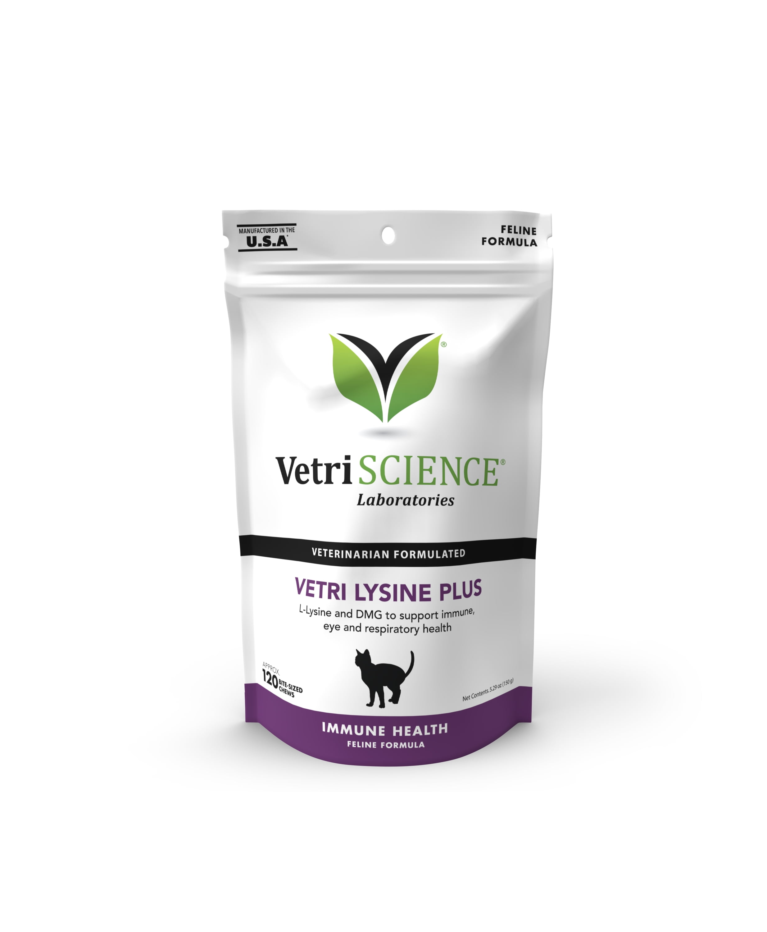VETRISCIENCE Vetri Lysine Plus Immune & Respiratory Supplement for Cats, Chicken, 120 Chews