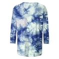 thumbnail image 5 of BLTIBY Womens 3/4 Sleeve Shirts Fall Spring Printed Round Neck Top Fashion Comfortable Loose Pullover Blouse Blue XL, 5 of 5