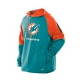 thumbnail image 2 of Men's New Era  Aqua Miami Dolphins Combine Authentic Color Block Raglan Pullover Hoodie, 2 of 5