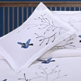 thumbnail image 4 of Swallow Cotton 3-Piece Duvet Cover Set by Blue Nile Mills, Full/Queen, Blue, 4 of 4