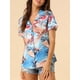 thumbnail image 5 of CAMISAS DE MUJER CHIC INSPIRE Hawaianas de Manga Corta Tropical Floral con Botones XL Azul Claro, 5 of 7
