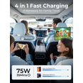 thumbnail image 4 of Cargador de coche LISEN de 75 W, 4 en 1, retráctil USB C de 15 a 31 cm, 4 of 8