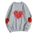 thumbnail image 5 of Yteetum Valentine Gifts Sweatshirts for Women Oversized Crewneck Valentine's Day Heart Graphic Print Hoodless Sweatshirt Womens Casual Plus Size Round Neck Loose Comfy Sweatshirt Fall Spring Clothes, 5 of 5