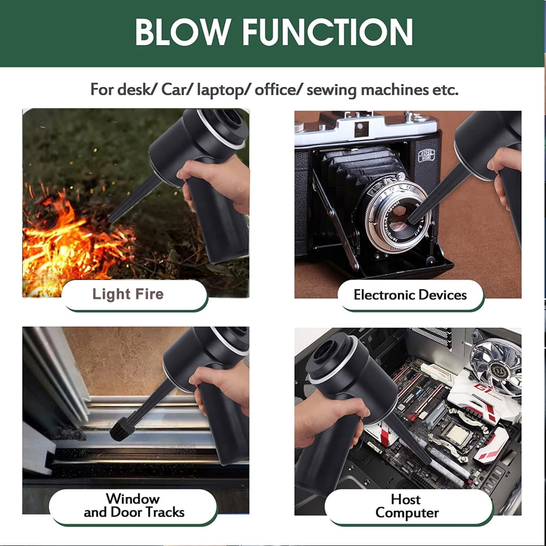 WXJHEOFD Handheld Vacuum Cordless, 8000PA Powerful Cyclonic Suction Vacuum Cleaner duster, Car Vacuum Cleaner High Power, Portable Quick Charge Hand Vacuum with Washable HEPA Filter for Car