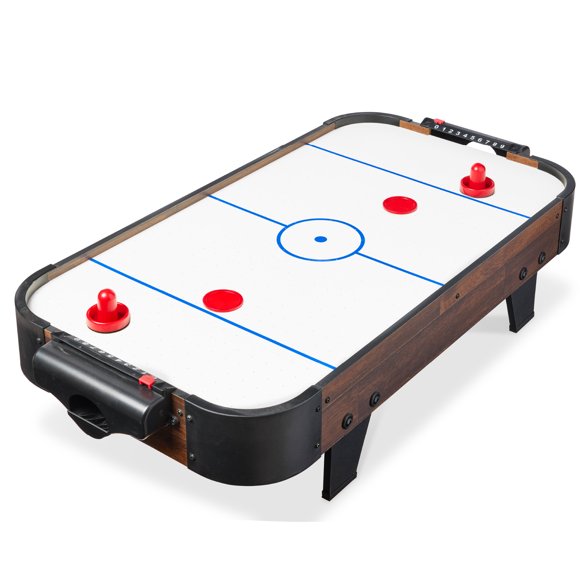 Best Choice Products Table d'Arcade de Hockey sur Air de 40 Po avec Moteur 100 V, Ventilateur Électrique, 2 Attaquants, 2 Rondelles - Noyer
