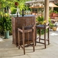 thumbnail image 2 of Noble House Riviera Wood Bar Set (Set of 3) Rich Mahogany, 2 of 13