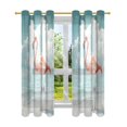 thumbnail image 7 of Yayeee Window Curtains Set of 2 for Living Room Light Filtering 63"x52", Pink Flamingo Sea, 7 of 7