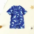 thumbnail image 4 of YDFCWXW Toddler Baby Boys Swimsuit One Piece Rash Guard Bathing Suit Sun Protection Short Sleeve Zipper Beach Shark Swimwear (Dark Blue, 18-24 Months), 4 of 4