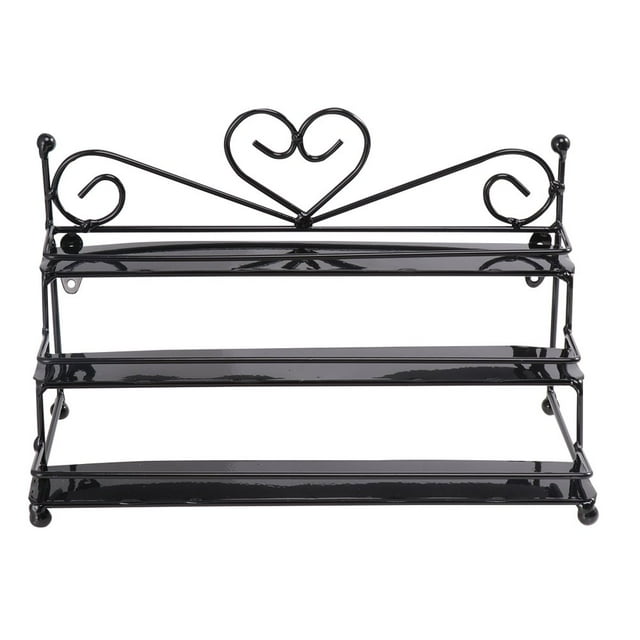 Metal Nail Polish Organizer Holder Table Nail Posh Dispaly Organizing Rack (Black)