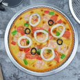 thumbnail image 3 of Pantalla de Pizza, Bandeja de Pizza, Bandeja de Pizza para Horno, Bandeja de Pizza, Pantalla de Pizza Antiadherente de Aluminio con Borde Sin Costura de 12 Pulgadas (12 Piezas), 3 of 5