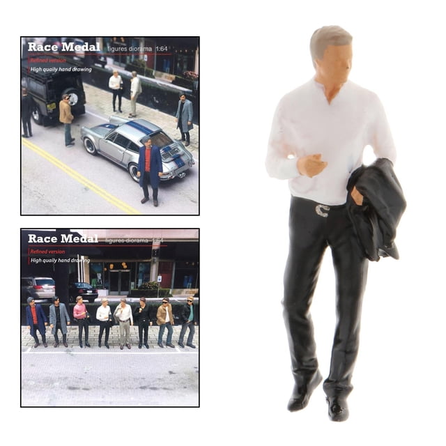 Mini 1:64 Diorama Hombre con trajes de calle CUTICAT escenario de personas de figura rm