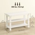 thumbnail image 3 of HOMCOM Bamboo Shoe Storage Bench, 3-Tier Entryway Bench, White, 3 of 10