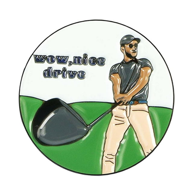 koolsoo Golf Ball Marker Golf Ball Marker Solid Metal Round Without Hat Clip Enamel 25mm B