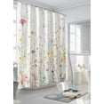 thumbnail image 5 of Vintage Flowers Waterproof Fabric Shower Curtain, Pink Blue Colorful Botanical Shower Curtain for Bathroom Curtains Bathtubs Hotel Washable Shower Curtains with 12 Hooks Long 72x78in, 5 of 6