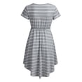 thumbnail image 2 of Sonducket Vestido de enfermería Vestido de rayas de manga corta Trajes de mujer que amamanta Vestidos Gris S, 2 of 6