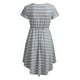 thumbnail image 2 of Sonducket Vestido de enfermería Vestido de rayas de manga corta Trajes de mujer que amamanta Vestidos Gris XXL, 2 of 6